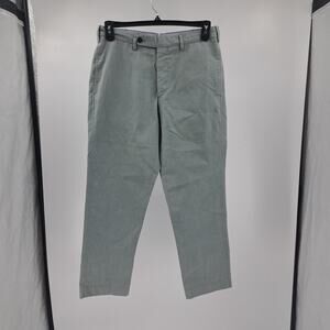 Sid Mashburn Mens Pants 34 Garment Dyed Sport Trouser Flat Front Cotton Lovat